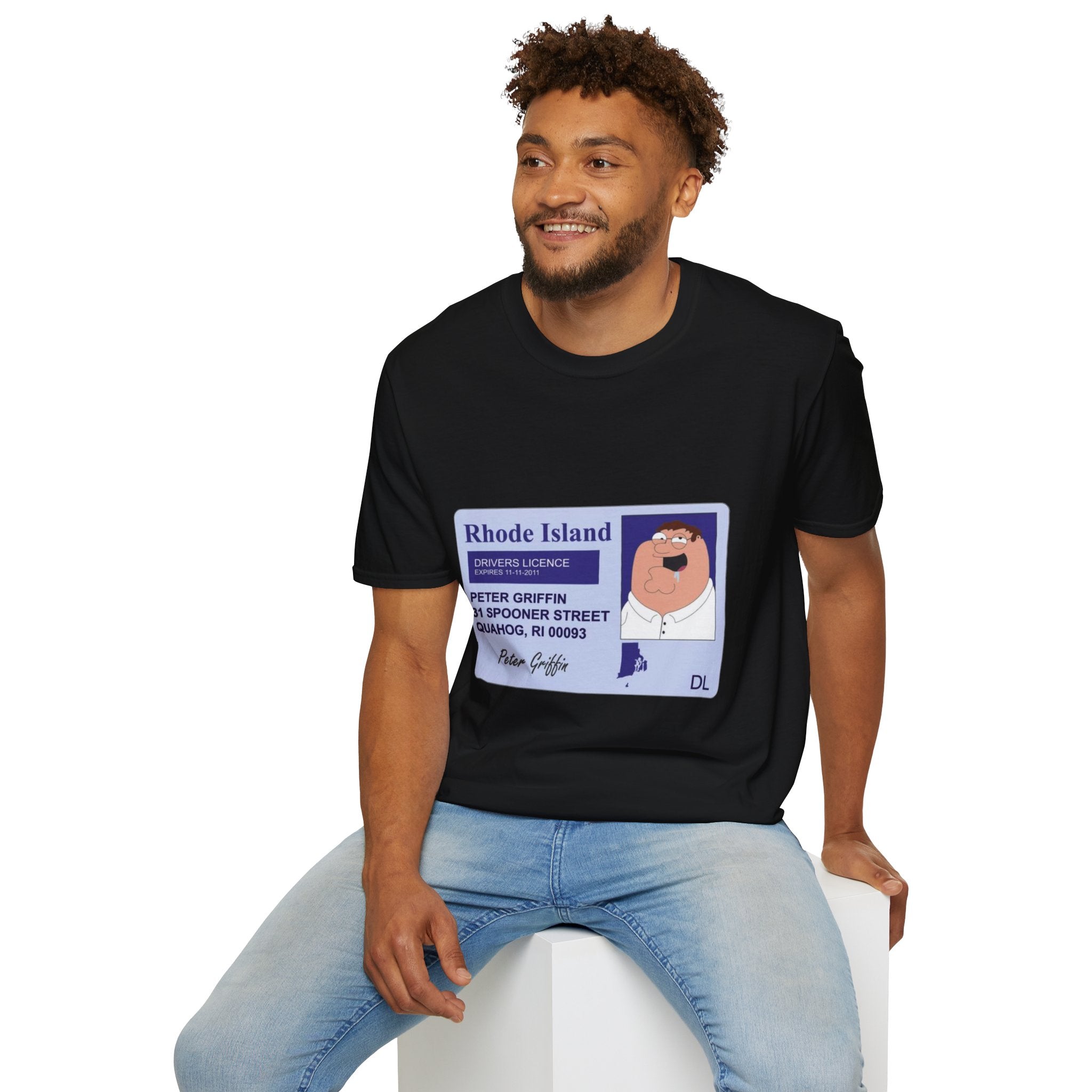 T-Shirt — 'Rhode Island Drivers Licence: Peter Griffin' Novelty Tee