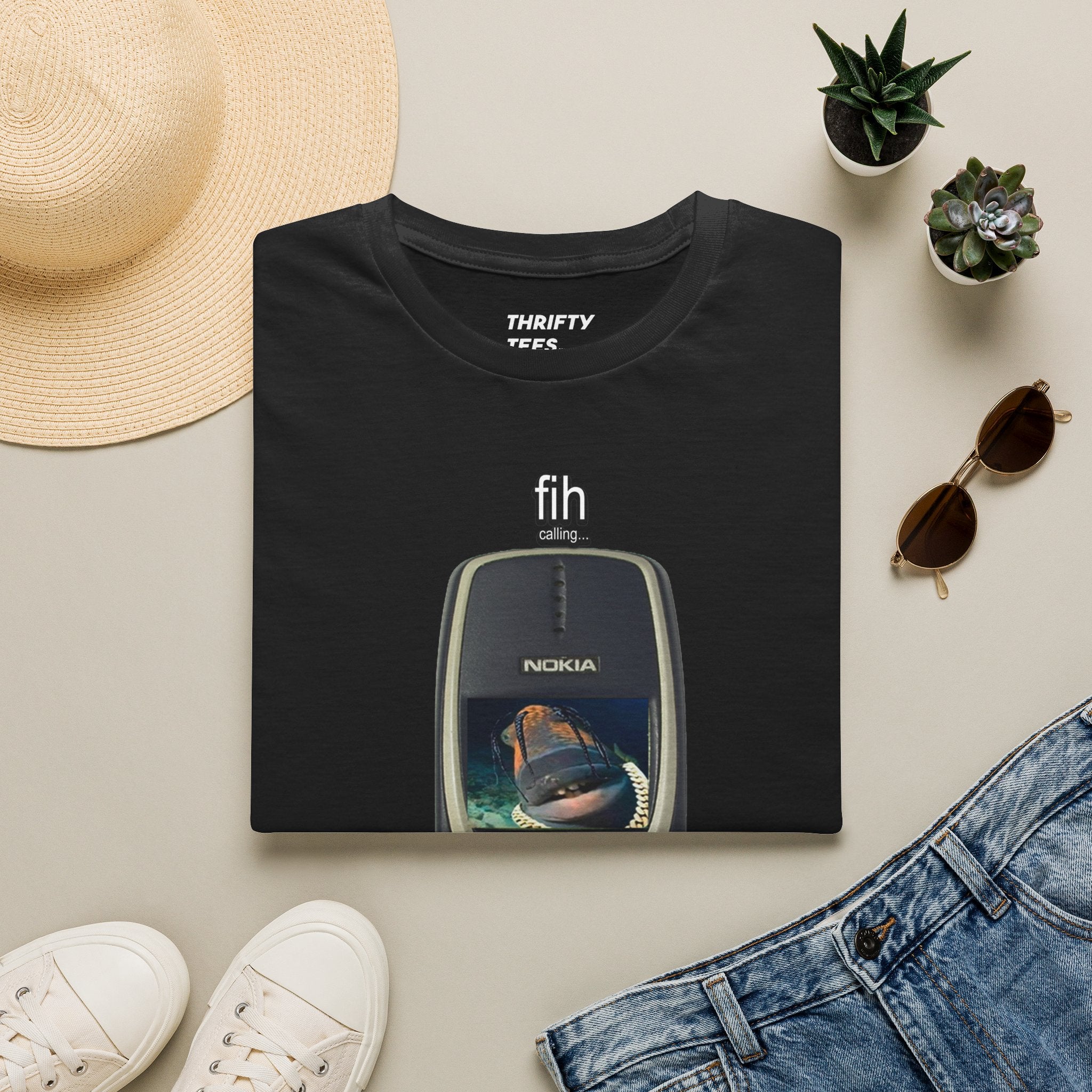 Travis Scott vintage Nokia 'fih calling' Retro Phone Graphic Tee