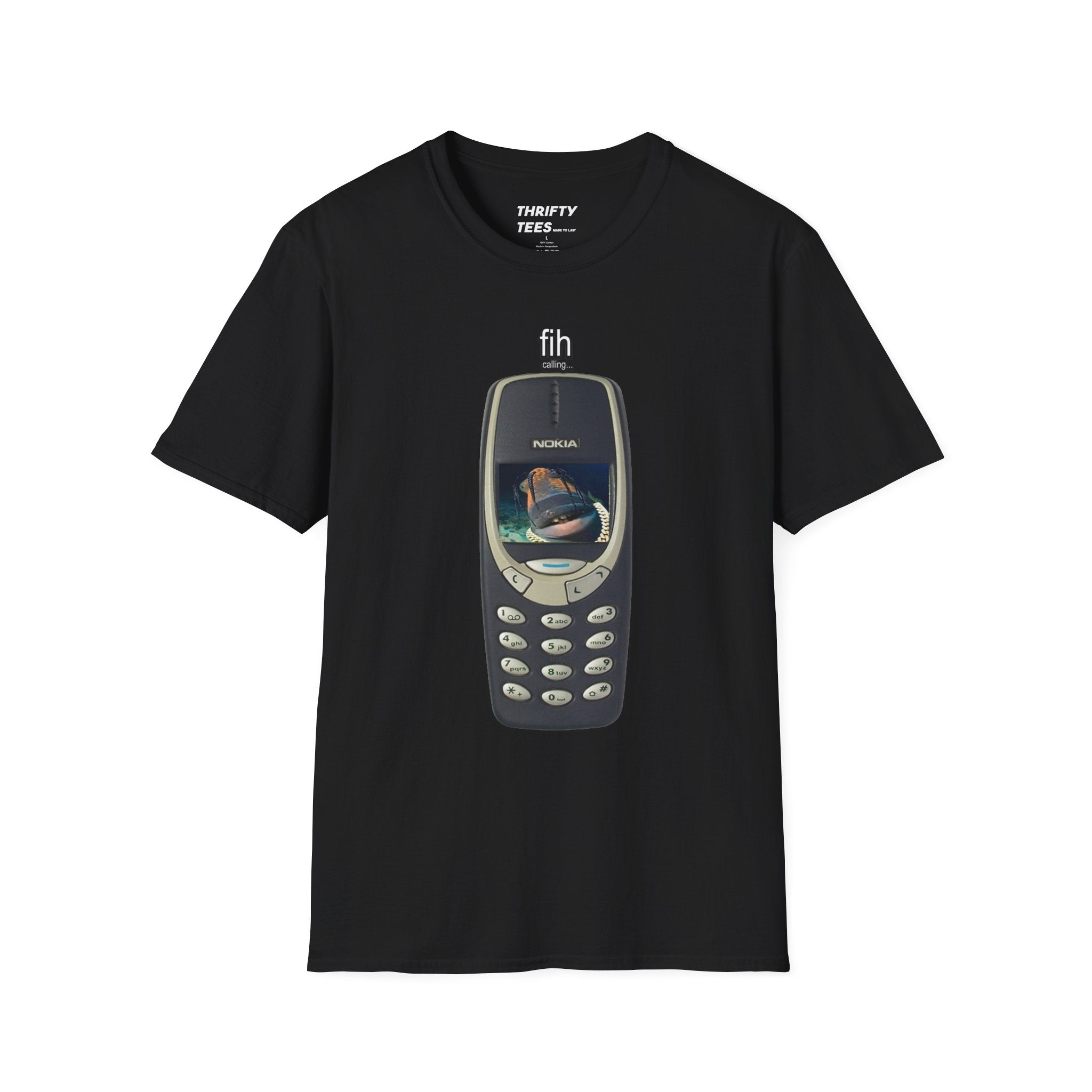 Travis Scott vintage Nokia 'fih calling' Retro Phone Graphic Tee